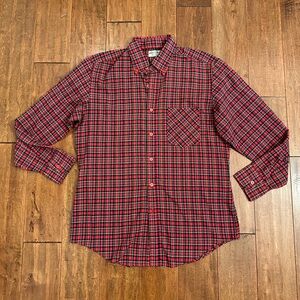 Men’s Store Vintage Plaid Long Sleeve Collared Button Down Shirt Size Medium